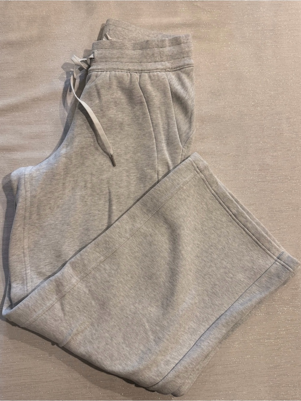 Lululemon Wide Leg Drawstring Sweatpants - Light Gray - Picture 2 of 4